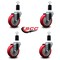 Service Caster 4'' Red Poly Wheel Swivel 1-1/2'' Expanding Stem Caster Set, 4PK SCC-EX20S414-PPUB-RED-112-4 - alternate 4